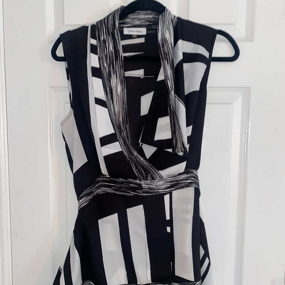 Black and white Calvin Klein blouse